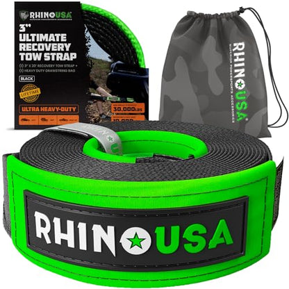Recovery Tow Strap (Black / 3in x 20ft)