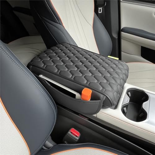 Arm Rest Cover for Car Center Console Cover 12.6"×8.3" Leather Armrest Cushion Organizer with Storage Pocket Center Console Protector Arm Rest Pillow Pads for Most Cars