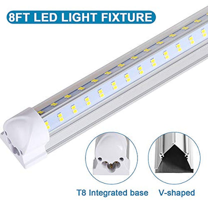 10 Pack Led Shop Lights (10PCS 8FT 4 Row 5000K)