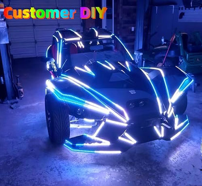 Tinted 4PCS 5FT Chasing LED Light Strips for Slingshot Ryker (4PCS 5FT Tinted Light Strips)
