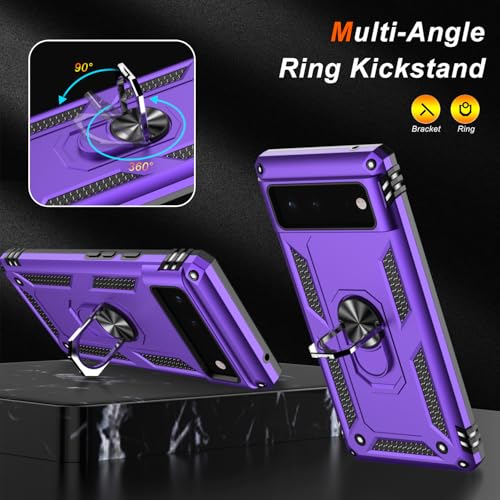 for Google Pixel 6A Case with Screen Protector (Purple / Google Pixel 6A)