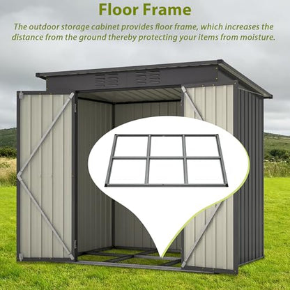 Outdoor Storage Shed (6x4 Ft-without window / Black)