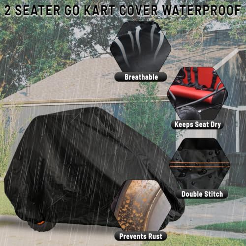 Go Kart Cover for Coleman KT196 GO Kart Covers 420D Waterproof Heavy Duty (Small-67"*47"x 46")