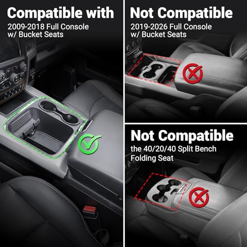 Center Console Organizer Fit for Dodge RAM 1500 2500 3500 2013 (Fit for Dodge RAM 2013-2018 A)