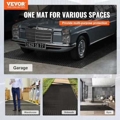 Garage Floor Mats (Black / 204.7"L x 43.3"W x 0.1"Th)