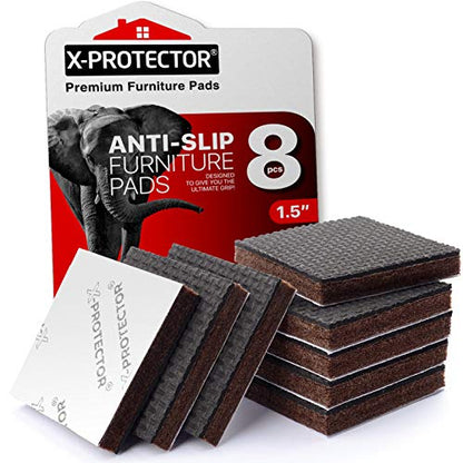 Non Slip Furniture Pads 8 pcs 1 1 (8 Square 1.5")