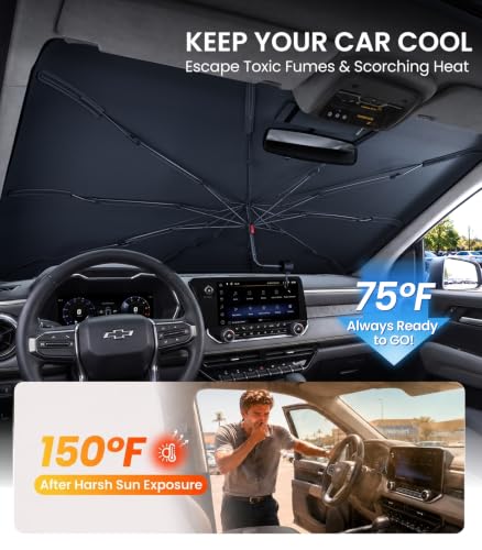 Windshield Sun Shade Umbrella Custom Fit for Chevrolet Colorado 2004 (Chevrolet Colorado 2004-2012 2015-2026)