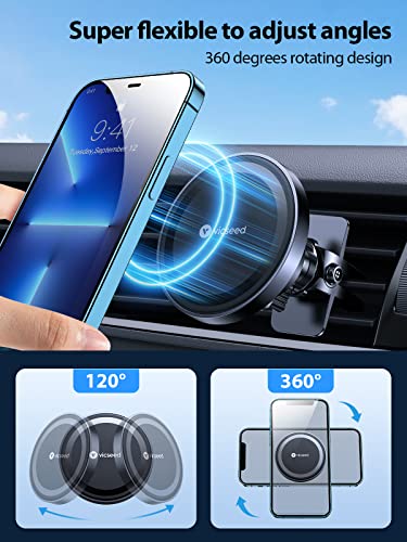 for MagSafe Car Mount [Upgraded Strongest Magnet Power] Magnetic Phone Holder for Car Vent 360 Adjustable Magnetic Car Phone Holder Mount for iPhone 17 Pro Max 16 15 14 13 12 Plus Mini (Black)
