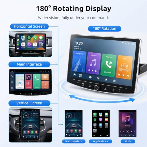 10.1" Single Din Car Stereo with Wireless CarPlay and Android Auto (10.1")