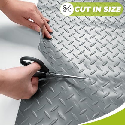 5x8 FT Garage Floor Mat (Diamond Plate Pvc Garage Mat / 5' x 8')