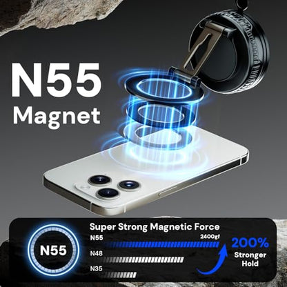 2026 Upgraded Magnetic Car Phone Mount for MagSafe (A. Upgrated J37-Black Base)