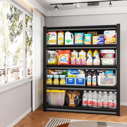 48" W Garage Shelving Heavy Duty (48"W×18"D×78"H / Black)