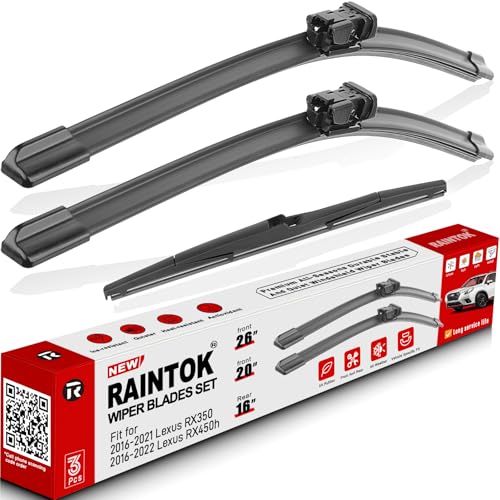 3 Pack Windshield Wiper Blades Replacement for Lexus RX350 2016 (26"/20"/16")