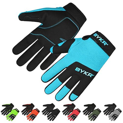 All Weather Motorcycle Gloves for Men & Women (Blue / X-Large)