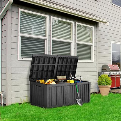 180 Gallon Resin Outdoor Storage Box (Black / 180 gallons)