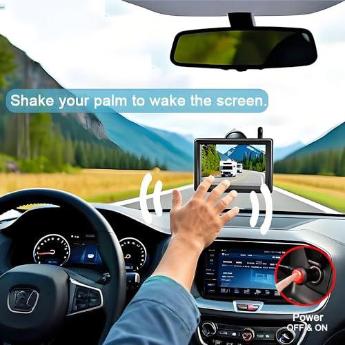 Solar Magnetic Wireless Backup Camera for Truck with 5' Monitor (INCH5)