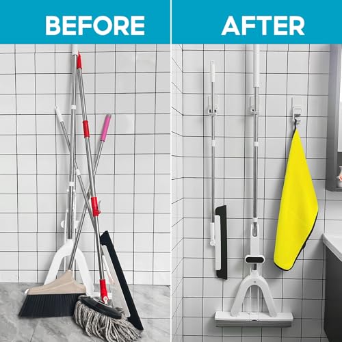 Broom Holder Wall Mount (WHITE)
