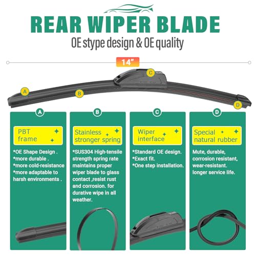 Windshield Wiper Blades Replacement for Honda Civic Hatchback (26"/18"/14")