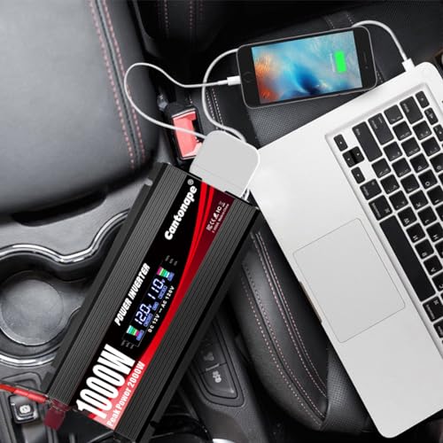 1000W Car Power Inverter DC 12V to 110V (Black)