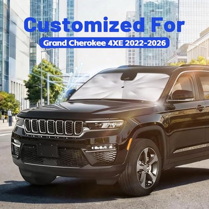 Car Windshield Sun Shade for Grand Cherokee 4XE 22 (Fit for Jeep Grand Cherokee 4XE 2022-2026)