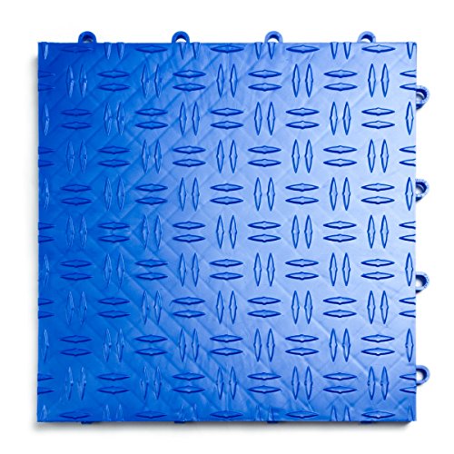 SnapLock GarageTrac 12"x12" Interlocking Garage Tiles (48 Pack / Blue)