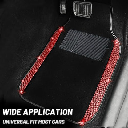 Red Bling Car Floor Mats Full Set (Red Diamond / Car Floor Mats (4 Pieces))