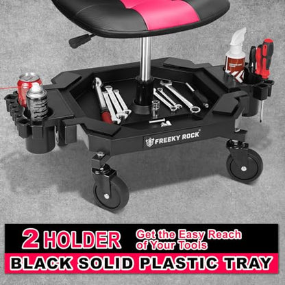 Rolling Stool with Wheels (Pink)