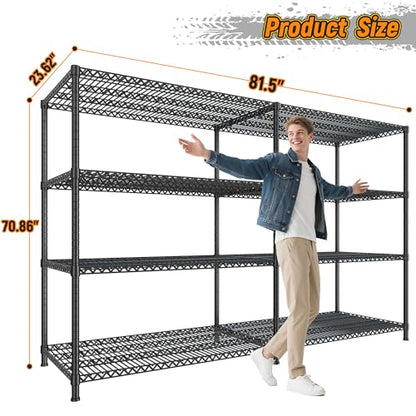 Storage Shelves (Black-81.5Wx23.62Dx70.86H)