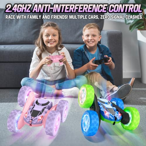Remote Control Car (Pink&purple / Glow (Headlights & Wheel Lights))