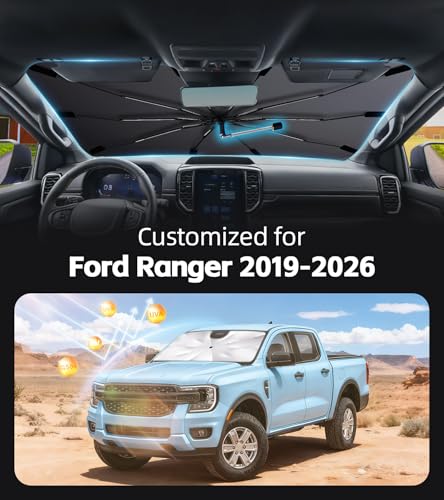 Windshield Sun Shade for Ford Ranger 2019 (Fit for Ford Ranger 2019-2026)