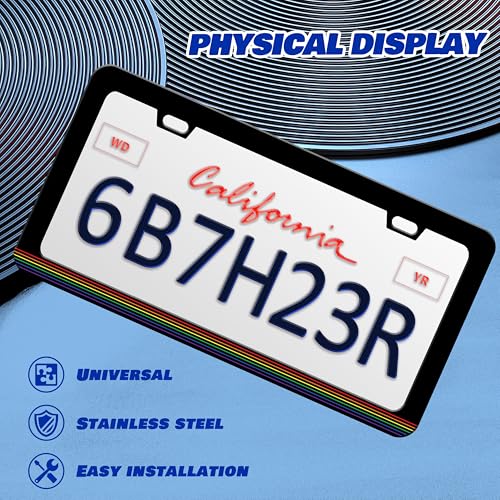 Gay Pride LGBTQ License Plate Frame Flower Stainless Steel 6x12 Inch 2 (Gay Pride)