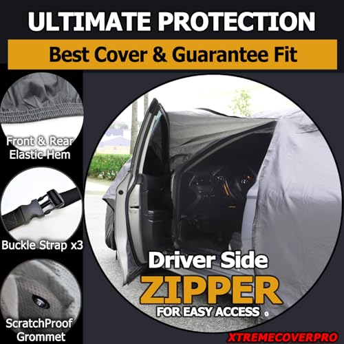 All Weather Waterproof car Cover Good for rain Snow uv Protection dust mid (D - (See Size Chart) / GRAY)