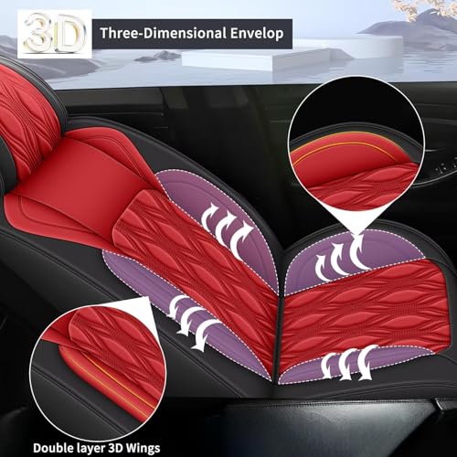 Full Set Waterproof Leather Seat Covers for Toyota Corolla 2000 (#067 Black&Red / 4.Corolla-5 Seat Covers Full Set)