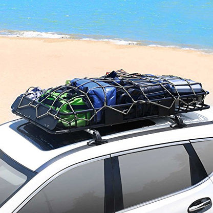 64"x39" Roof Rack Cargo Basket with Waterproof Cargo Bag (2-roof rack+cargo bag)