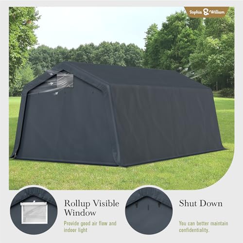 Carport Storage Shed 13x22 Portable Heavy Duty Shelter (13X22FT)