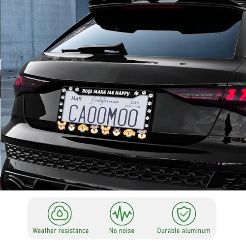Dogs License Plate Frame (Dogs and paws)