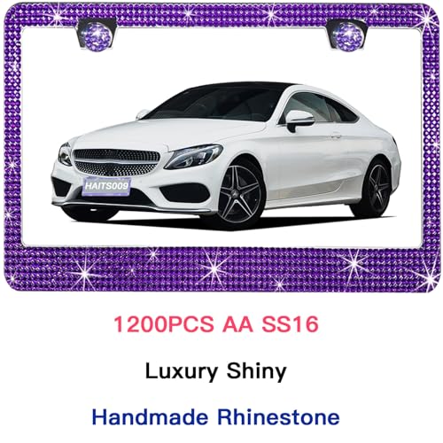2 Pack License Plate Frames for Women (Violet（2PCS）)