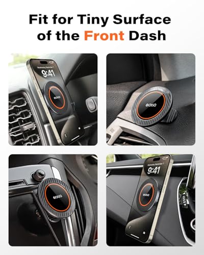 Magnetic Car Phone Mount Holder with 3M Adhesive (Orange-2 Pack)