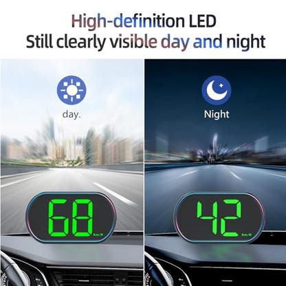 New Speedometer HUD GPS Digital Speed Meter MPH Car Head Up Display Suitable for All Cars (X2)