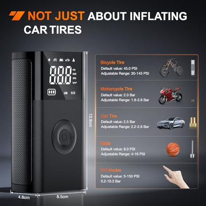 Rechargeable Cordless Tire Inflator 150PSI Auto Shutoff 2X Faster (2x Faster Tire Inflator)