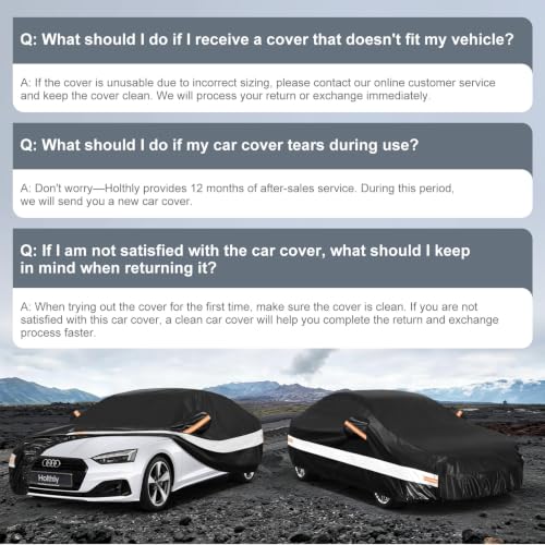 10 Layers Sedan Car Cover Custom Fit for Audi A5 (Black Gray / Custom Fit for Audi A5/S5)