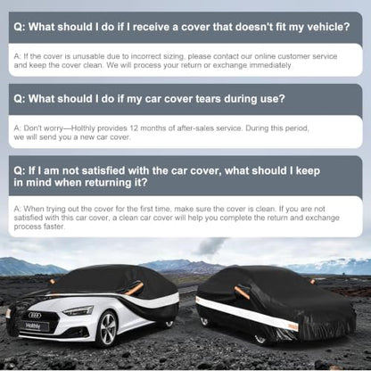 10 Layers Sedan Car Cover Custom Fit for Audi A5 (Black Gray / Custom Fit for Audi A5/S5)