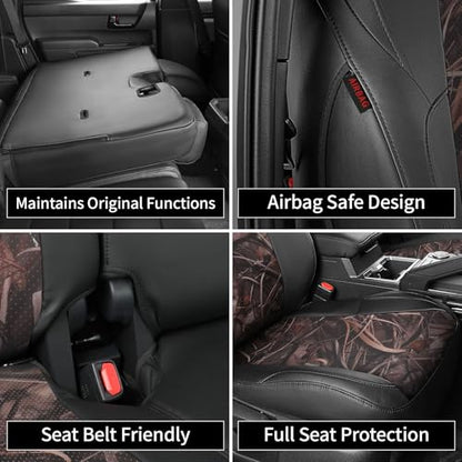Tacoma Leather Car Seat Covers Custom Fit for Toyota Tacoma 2012 2013 2014 2015 (Leather(Black/Reed Camo) / 2012-2015 Tacoma Full Set (Regular Seats))
