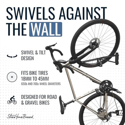 Swivel Bike Wall Mount (4 Pack / 2 Mountain Bike & 2 Road/Gravel)