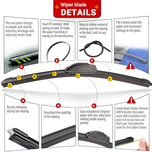 3 Pack Windshield Wiper Blades Replacement for Honda CRV CR (21"/20"/10")