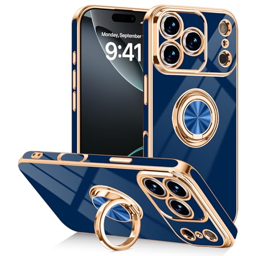 Designed for iPhone 17 Pro Max Case with Ring Stand Slim Blue (Blue / 6.9'' iPhone 17 Pro Max)