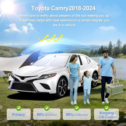 6pcs Car Window Shades for Toyota Camry 2018 (for Toyota Camry 2018-2024)