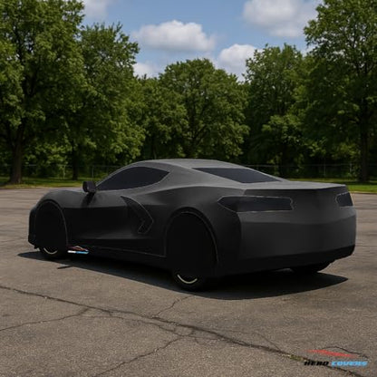 Car Cover I Fit for Corvette C8 I Indoor and Outdoor I Protection from Sun (Black)