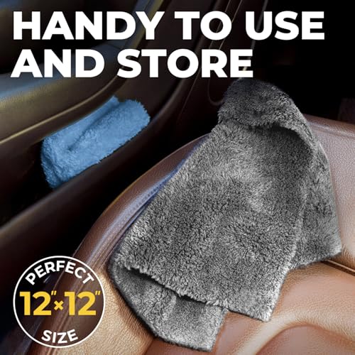 Edgeless Microfiber Car Towels (Gray and Blue)