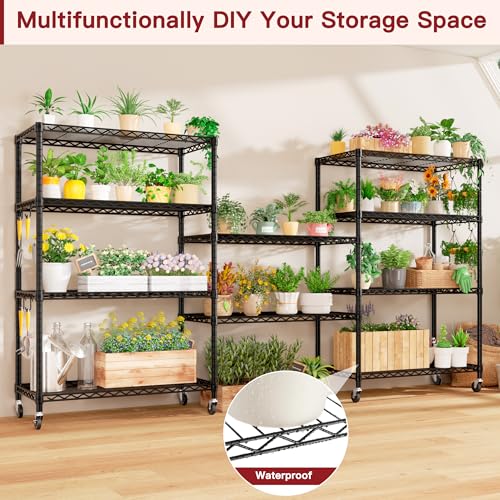 36"W x 16"D x 79"H Wire Shelving with Wheels (36"W x 16"D x 79"H)